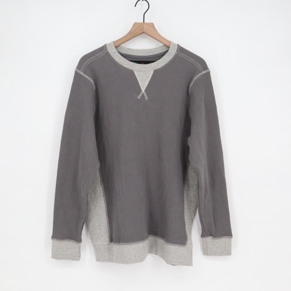 American Giant Colorblock Summit T-Shirt Mens XL Gray Waffle Knit Long Sleeve - Picture 2 of 6